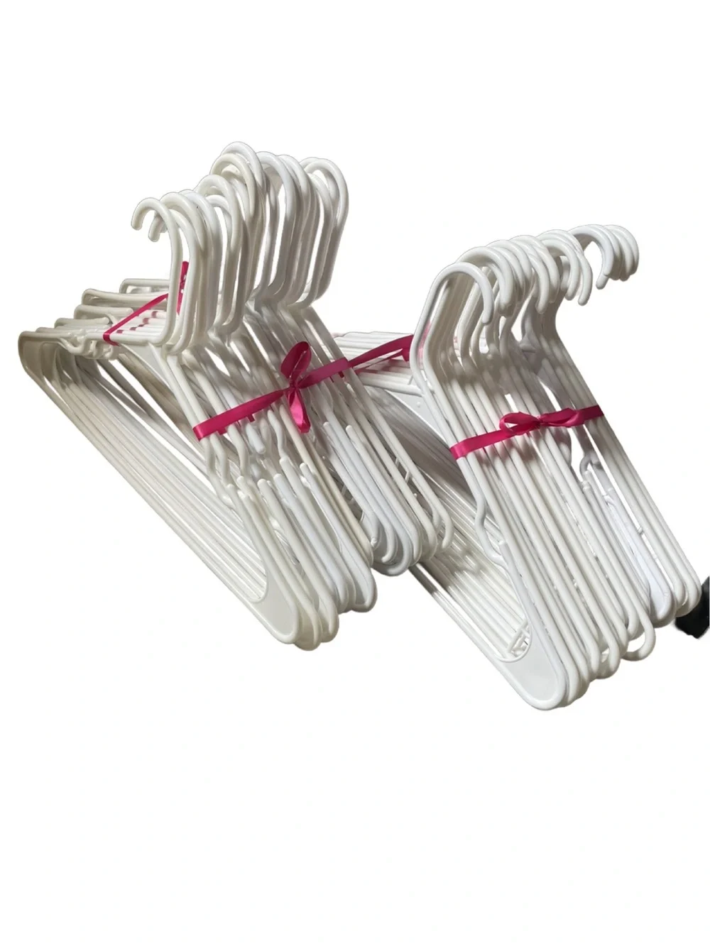 Bundles of 50 Preloved White Plastic Clothes Hangers